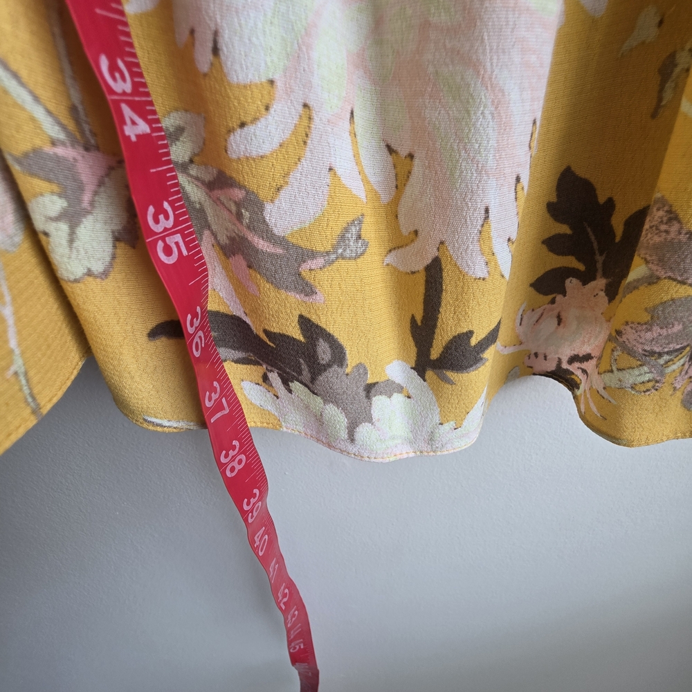 H&M Mustard Yellow Floral Smocked Off-The-Shoulder Mini Dress - Picture 11 of 12
